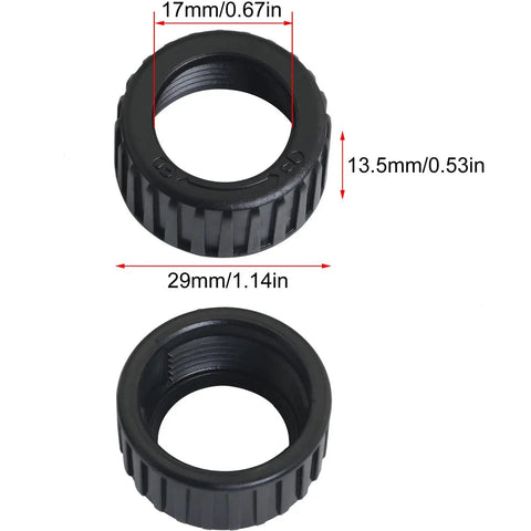 10Pcs Universal 17mm Ball Joint Adapter Kit With Fixed Ring Nut And Screw Cap For Car Phone Mounts black screw cap