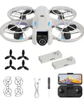 4K Camera Drone For Beginners With Altitude Hold And One Key Takeoff Landing Auto Follow 3 Speed Modes Stunt Roll Live Phone Feed Easy RC Quadcopter For Holiday Gift And Epic Aerial Shots with accessories
