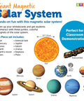 Giant Magnetic Solar System Kit For Classrooms And Home Use, Kid Friendly 12 Piece Earth Moon Sun Model With Planets, Asteroid Belt Pluto NASA Imagery Hands On STEM Space Lesson And Activity, showing components.