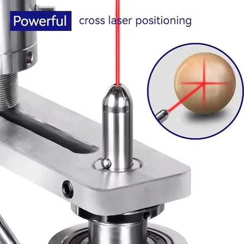 Ultimate Woodturning Lathe Tools Kit With Ball Turning Bits And Spherical Cutter Holder Perfect For DIY Projects And Workshop Tasks On Your 16 Inch Machine, showing cross laser positioning on a polished metal tool.