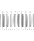 Super Tough 50Kg Load Extension Springs 10 Pack Heavy Duty Steel Made For Garage Doors And Trailer Ramps That Never Snap Plus Great Elasticity! set of ten steel springs with hooks for garage and outdoor use.