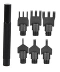 Flat Prong Leather Chisel Set With Interchangeable Heads Carbon Steel Leather Punch Tool For DIY Leather Craft High Hardness