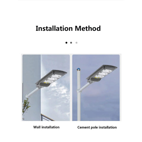 Heavy Hitting 120W Solar Floodlight With Twin Motion Sensors And Dusk To Dawn Auto Lighting, wall and pole installation methods.