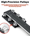 Heavy Duty Soft Close Drawer Slides With Bottom Mount Track Glides For Cabinets And Dressers, Quiet Smooth Action, Supports Up To 77 Lbs (35 Kg), Aluminum Alloy, Waterproof And Rust Resistant, Easy Install; pulley rail with bearings