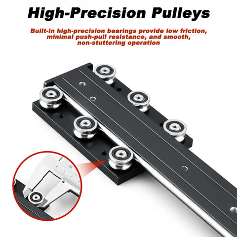Heavy Duty Soft Close Drawer Slides With Bottom Mount Track Glides For Cabinets And Dressers, Quiet Smooth Action, Supports Up To 77 Lbs (35 Kg), Aluminum Alloy, Waterproof And Rust Resistant, Easy Install; pulley rail with bearings