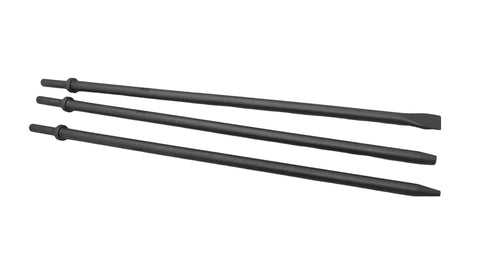 Pneumatic Taper Punch And Air Cold Chisel Three Piece Set Heavy Duty with two point tips and one flat chisel 18 inch long