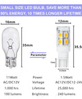 Comparison of old and new Low Voltage Landscape LED Light Bulb 12V T5 T10 Wedge Base Replacement with dimensions and specs.