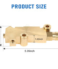 Heavy Duty Solid Brass Brake Proportioning Valve For Disc Front Drum Rear Systems Adapts To Dual Reservoir Master Cylinders, 5.35x2.63 inch.
