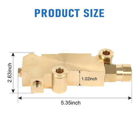 Heavy Duty Solid Brass Brake Proportioning Valve For Disc Front Drum Rear Systems Adapts To Dual Reservoir Master Cylinders, 5.35x2.63 inch.