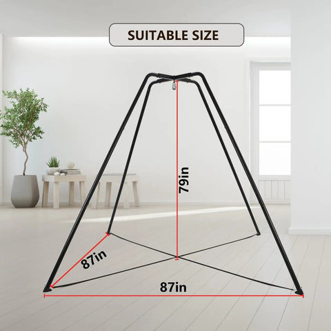 Heavy Duty Swing Stand For Kids With 330 Lbs Capacity And All Weather Rust Resistant Steel Frame, 79in Height and 87in Base
