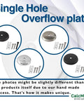 Matte Black Single Hole Bathtub Drain Overflow Plate With Solid Zinc Body And Matching Mounting Screws For A Sleek Look And Zero Drama Fast Install displayed with screws.