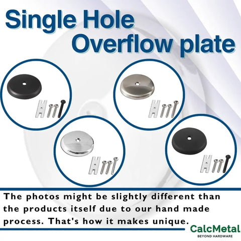 Matte Black Single Hole Bathtub Drain Overflow Plate With Solid Zinc Body And Matching Mounting Screws For A Sleek Look And Zero Drama Fast Install displayed with screws.