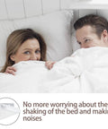 4 Pack White Bed Corner Supports With Sleek Hidden Triangle Shelf Brackets And Cold Rolled Steel Braces For Zero Wobble Desk Edge Reinforcement Tough As Nails Easy Snap Together Hardware with couple in bed