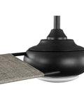 Close-up of Edisto 54 Inch Indoor Outdoor Ceiling Fan With Two Canvas Wrapped Blades, UV Inhibitors, Charcoal Finish