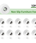 White Round Cutting Board Rubber Feet No Sweat Thermoplastic Base Pads With Stainless Screws For Kitchen Counter Stabilization, pack of 10.