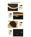 Kick Clutter To The Curb With This Slick Collapsible Storage Bin And Lid Premium Oxford Fabric Organizer Basket Build showing smooth bamboo rim and dual side handles.