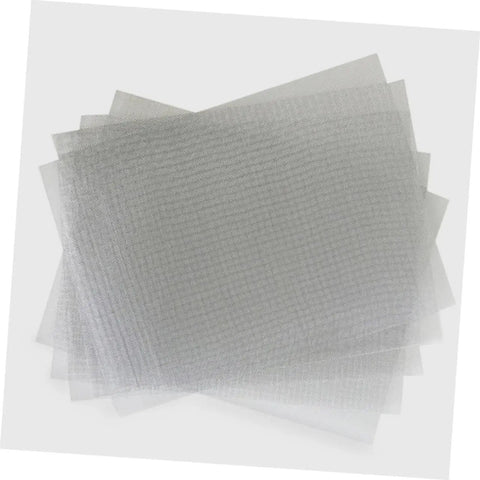 12 Pack Bumper Repair Mesh Kit For Cars And Trucks Quick Thermoplastic Welding Screen Mesh For DIY Car Damage Fix Easy To Use Durable Wire Mesh For Bumpers No Pro Skills Needed, showing overlapping transparent mesh sheets for car bumper repairs