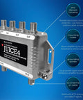 Juice4 Distribution Amplifier Delivers Strong Free To Air TV Signal To Four Televisions For CATV Systems Power Supply Included.