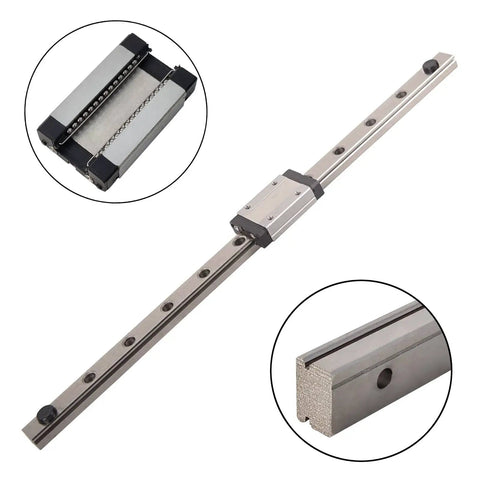 700mm Linear Rail Kit With MGN12 Rail And Stainless Steel MGN12H Carriage Block For 3D Printers CNC Upgrades Machining And Precise Linear Motion Gear, rail close-up