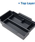Top layer of Two Layer Center Console Organizer Tray for 2024 2025 2026 Subaru Crosstrek and Impreza, durable ABS storage solution.