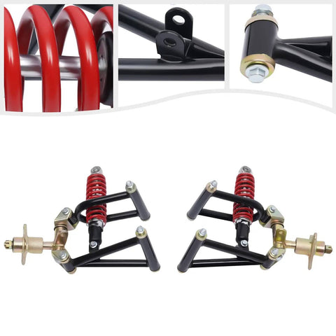 Beefed Up Front Suspension Swingarm Kit With Upper And Lower Arms And 220mm Shock For DIY ATV Quad Go Kart Buggy Bolt On Upgrade
