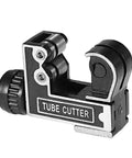 Mini Pipe Cutter 3 To 28mm Adjustable Tube Cutter With Premium Steel Alloy Blade, side view showing blade and adjustment knob