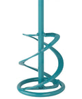Close-up of WK Series Mortar Mixing Paddle for Drill Mixer Handle with HEXAFIX Connection, showing two helices design.