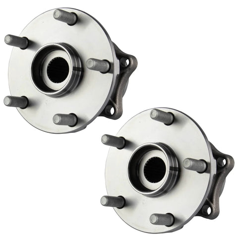 Rear Driver And Passenger Wheel Bearing Hub Assembly Set 2 Piece Direct Fit For 2015 To 2021 Subaru Legacy Outback Forester WRX STI Ascent Durable OEM Grade Replacement Kit, showing two metal hub assemblies.