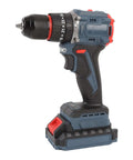Knockout Compact Cordless Drill Driver And Electric Screwdriver Kit With Rechargeable Battery showing side view with torque settings and brushless motor.