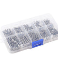Stainless Steel Screws And Nuts Set Kit 340 Pieces 304 Rustproof Hardware Fasteners in clear plastic box for Furniture Repair DIY Projects