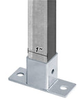 Eight Pack 1 Inch Square Post Flange Base Heavy Duty Steel Bracket For Deck Railing And Fence Mounts showing 1 inch steel tubing mount.
