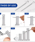 Instructional steps for using cotter pins from 180 Pcs Cotter Pins Assortment Kit With 7 Stainless Steel Sizes For Trailer Hitches Mowers Trucks Engine Repair And Tow Clips Ready To Roll Heavy Duty Fasteners For Clamps And Equipment.