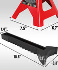 Big RED 3-Ton jack stands with adjustable lock, red 2-pack for vehicles