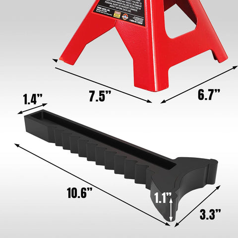 Big RED 3-Ton jack stands with adjustable lock, red 2-pack for vehicles