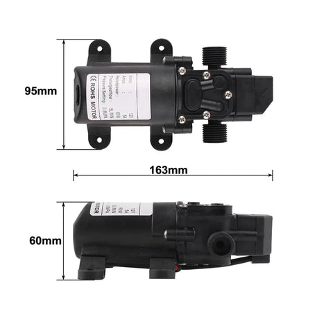 Dc12V 5L per Min Diaphragm Pump With Automatic Control Featuring 130 Psi Max Pressure And 60W Power Output For Reliable Liquid Transfer Applications In Home Or Business Settings Effortlessly