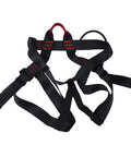 Black safety harness for Zip Line Kit 120ft 160ft For Kids And Adults Outdoors Up To 330 Lbs With Stainless Steel Spring Brake