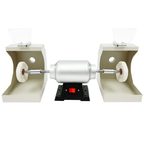 Top Shelf Heavy Duty 550W Dental Polishing Lathe Machine Solid As A Rock 3000 Rpm Bench Buffer Polisher with dual polish wheels.