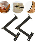 2 Pack Foldable Lid Support Hinges for Cabinets and Chests, lift up metal brackets in antique bronze finish, 149mm