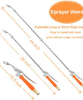 Heavy Duty All Metal Sprayer Wand With Built In Shut Valve For Garden Hose Quick Connectors, showing 44 inch size variations.