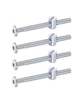 M6 Bed Frame Bolts Socket Head Screws With Barrel Nuts For Furniture And Bunk Beds Slotted Rice Head 75mm length set of 4