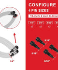 Configuration of 4 pin sizes for Beefy Heavy Duty 11.8 Inch Gland Nut Wrench Set Adjustable Spanner For 2 To 9 Inch Hydraulic Cylinders