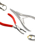 Set Of 2 Ring Opening And Ring Closing Pliers For Body Piercing Captive Bead Tools Stainless Steel With Red Dip Finish