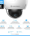 5MP PoE Outdoor Security Camera With Vandal Dome Ultra Clear Night Vision 132 Degree Wide View IP67 Weatherproof IK10