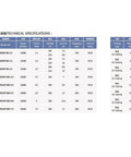 Technical specifications table for Top Shelf 6KW Air Cooled Spindle Motor For CNC Router Featuring ER32 Chuck 18000 RPM.