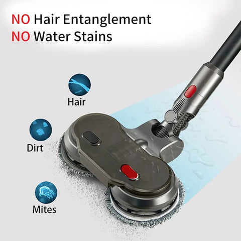 Electric Mop Attachment For Dyson V7 V8 V10 V11 Vacuums With LED Headlights And Water Reservoir preventing dirt and hair issues