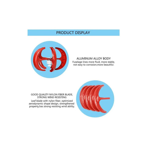 400W Wind Turbine Generator Kit for Home and Marine Use Vertical Axis Wind Generator with Three Phase AC Low Torque Design blades