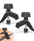 Two Replacement Track Clamps Kit for Clamp Trak Accu Cut Adaptive Cutting System Mini Trak and Universal Trak Kits in use on wood.