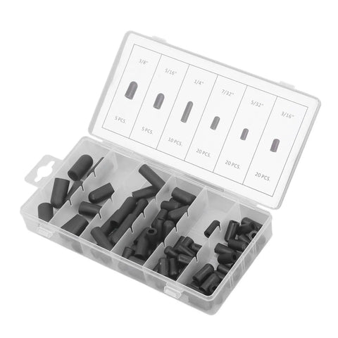 Pro Grade Rubber Vacuum Hat Plug Kit With 80 Caps, High Temperature Resistant And Leakage Proof, 5/32 Inch To 3/8 Inch Vacuum Caps, Includes Storage Box