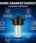 Emergency Hand Crank Radio And Portable Generator, durable metal build, compact, low noise operation, versatile use.