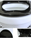 Built Tough Matte Black Resin Toilet Seat With Super Quiet Slow Close Hinges, close-up view highlighting the smooth finish.